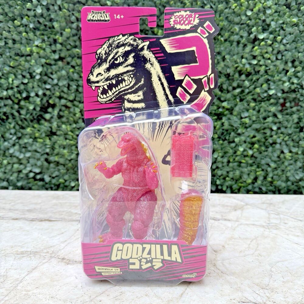 2026 SDCC Pink Glitter Godzilla '04 Super Kaiju Figure Super7 IN HAND New Rare
